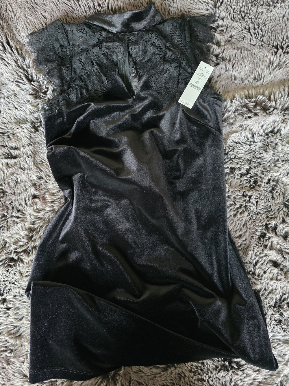 White House Black Market Black Lace Velvet Mini Dress
